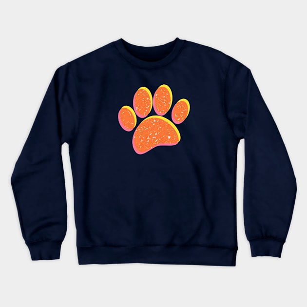 Dog Lover Retro Dog Paw Print Crewneck Sweatshirt by Braznyc